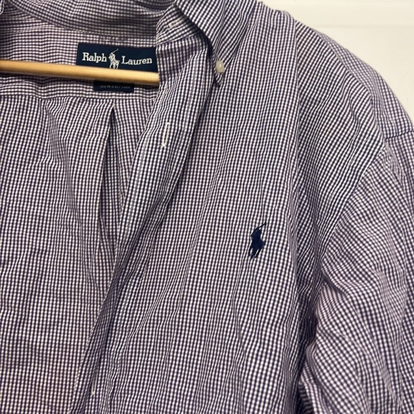 Dark Purple Gingham RL Button Down - Picture 3 of 10